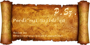Perényi Szilárd névjegykártya