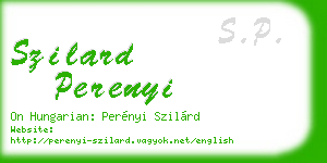 szilard perenyi business card